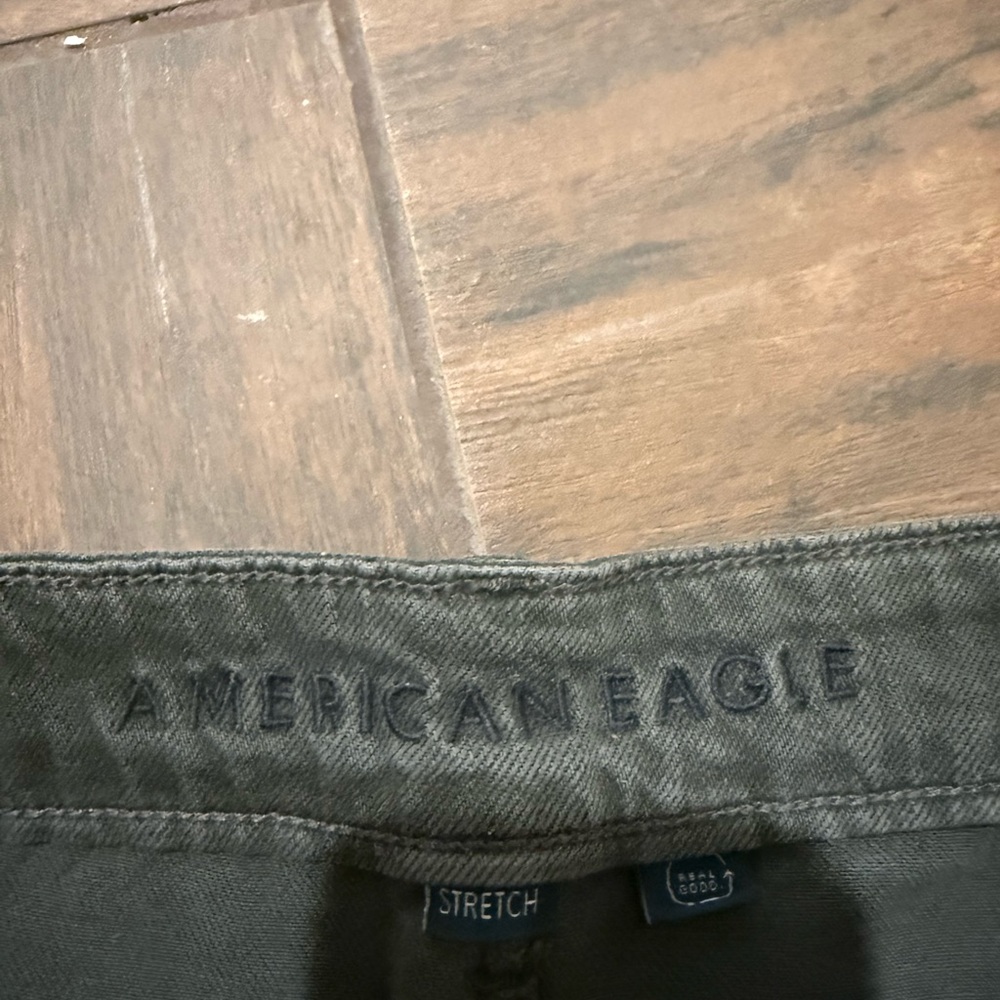 American Eagle Washed black/grey High-Waist Straight leg utility pants/jeans 000 - Picture 3 of 4